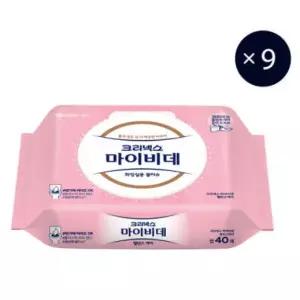 크리넥스 마이비데 밸런스케어 캡형 40매, 9팩
