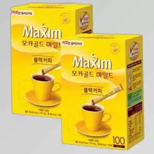 맥심 모카골드 블랙커피 커피만 200T (100Tx2박스)