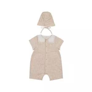 노아체크반팔우주복(모자)(BEIGE)01T32750221GN