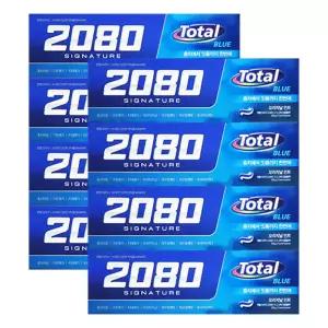 2080 시그니처 토탈블루 치약 오리지날 민트 125g 4개입 x 2개