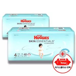 (사은 물티슈) 하기스 2026 스킨에센셜 썸머 팬티 4단계 40매 2팩