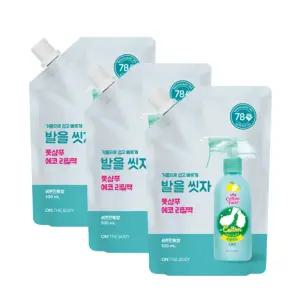 온더바디 코튼풋 발을씻자 풋샴푸 리필 레몬 500ml 3개