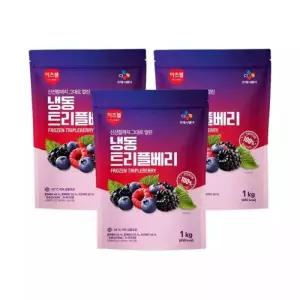 이츠웰 냉동트리플베리 3종혼합_블루베리+블랙베리+라즈베리 1Kg EA x3개