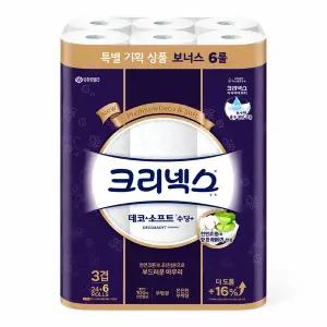 크리넥스 데코소프트 수딩플러스 3겹 25M 24+6롤 x1팩