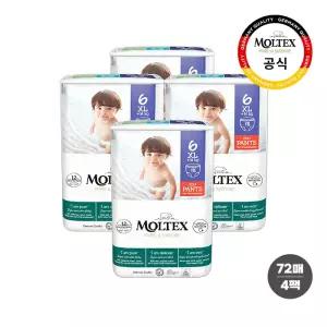 몰텍스 팬티형 통잠 친환경 기저귀 6단계, 72매