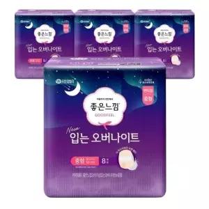 좋은느낌 입는오버나이트 중형 8매 4팩