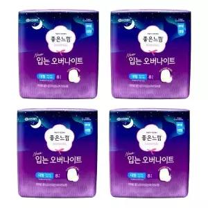 좋은느낌 New 입는 오버나이트 대형 8매X4팩 여성 입는 팬티형 생리대