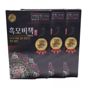 테온셀 리엔 흑모비책 골드 한방 크림염색약 새치용 자연갈색 x3개