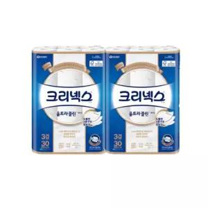 크리넥스 3겹 울트라클린 화이트 25MX30롤 2팩
