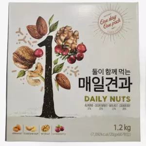 둘이함께먹는매일견과 하루 견과류 혼합 데일리 넛츠 20g 60봉