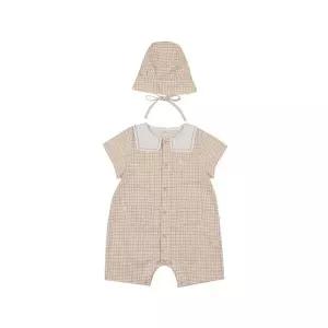 [더센트럴] 아가방 여름 노아체크반팔우주복(모자)(BEIGE)01T32750221