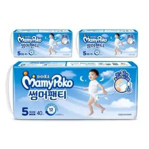 마미포코 썸머 팬티형 남아 기저귀 5단계 특대형 40매 x3개