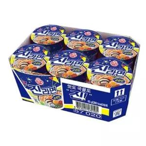 파츠 오뚜기 진라면 컵라면 순한맛 65gx6입