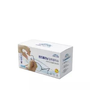 국내생산 자우버 렌즈케어 렌즈클리너 일회용티슈 안경닦이 200매 1팩