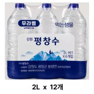 강원평창수 무라벨 2L 12개