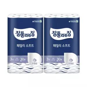 잘풀리는집 3겹 패밀리소프트, 27m, 30롤, 2개