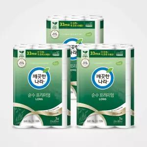 깨끗한나라 순수프리미엄 30m30롤3팩