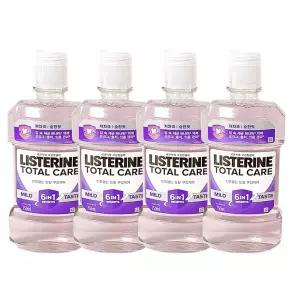 리스테린 토탈케어마일드 무알콜 가글 입냄새제거 구강청결제 750ml, 4개