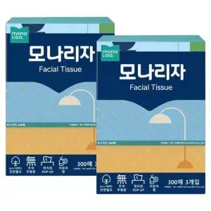 모나리자 300매x3입 x 2팩 각티슈 화장지 휴지