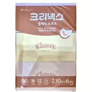크리넥스 클래식 소프트 미용티슈 230매 6개입 x 1팩