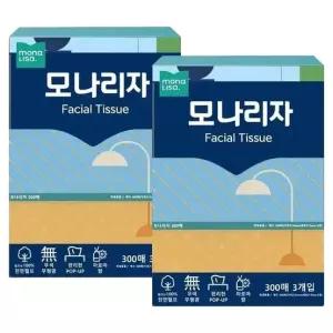 모나리자 300매x3입 x 2팩 각티슈 화장지 휴지 559802