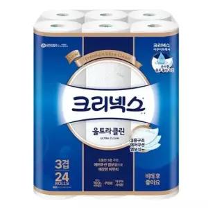 크리넥스 3겹 울트라클린 25m 24롤 2개