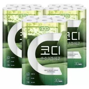 코디 순수 데코 3겹 30M X 30롤 3개