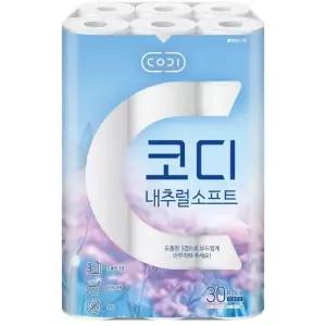 코디 내추럴소프트 27m 3겹 30롤 x 3개