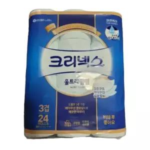 크리넥스 3겹 울트라클린 25m 24롤 2팩