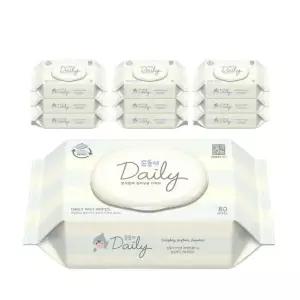 순둥이 생분해물티슈 데일리 캡형 80매 10팩/DaC01