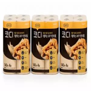 코디 기름먹는 UKP 키친타월 140매, 4롤, 3개