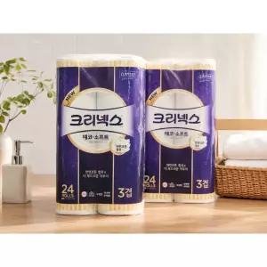 크리넥스 데코소프트 3겹 화장지 28m 24롤 2팩