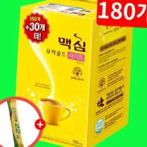 맥심 모카골드 라이트 커피믹스 180T 22곡 크리스피롤 증정