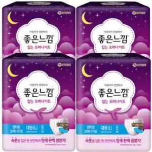 좋은느낌 오버나이트 입는 팬티 대형 8개입 x4팩