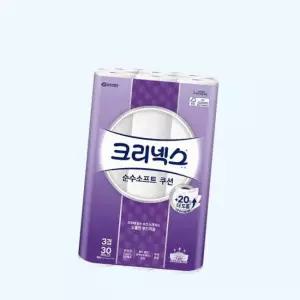 크리넥스 3겹 순수 소프트 쿠션 25m 30롤 2팩 4965176