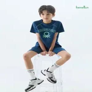 [베네통 언더웨어][베네통] 베네통 키즈 메쉬 스포츠 셋업 블루그린 BNKES5M27T