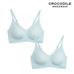 [크로커다일 언더웨어][크로커다일] 소프트 쿨인견 쉘론 패드분리 후크형 브라2종 레트로블루 CDWBR5N19_2