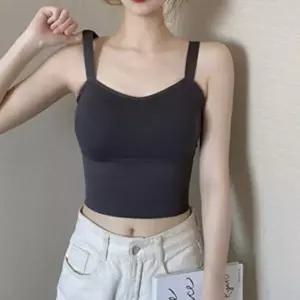 크롭탑나시 탈부착 패드 캡나시 튜브탑 크롭탑 끈나시