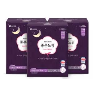 좋은느낌 생리대 오리지널 수퍼롱오버나이트 20매 3팩 BNS