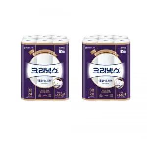 크리넥스 3겹 데코소프트 28m 24롤 2팩 화장지