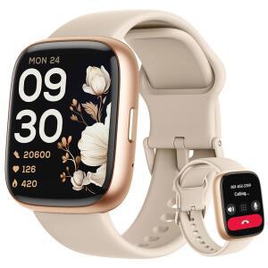 LODIMEKE 스마트 워치, 알렉사 내장, 응답/전화 걸기 44mm 스마트 워치 여성 남성, 1.83인치 스포츠 워치 IP68 방수, 심박수 SpO2 수면 스트레스 모니터, 안드로이드 및 iOS 휴대폰용 스텝 카운터 워치