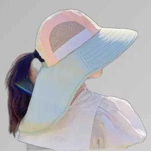 썸머 매쉬 소재 수영장 피크닉 플랩캡 키즈 배색 바다