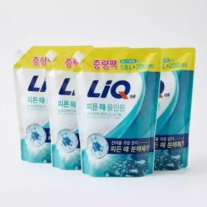 (800ml 증량팩)리큐 찌든때 올인원 1.8L+200ml 4개 일반/드럼겸용