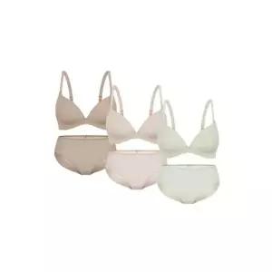 퓨징 볼륨 노와이어 브라팬티 6종세트 올리브그린베이지토프베이지 WBW6M121348_T
