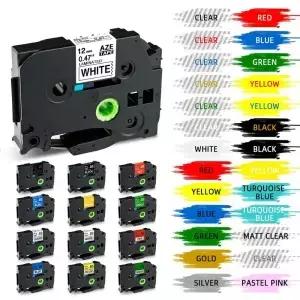 31 가지 색상 TZE 231 631 831 라벨 테이프 12mm Brother P-touch 프린터 PT-H110 PT-P710BT 용 작업과
