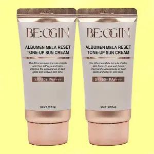 비오진 전인화 알부민 톤업 선크림 50ml(SPF50+) 2개 /mbm