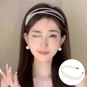 진주 3줄 공주 여신 헤어 머리띠 밴드