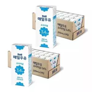 매일우유 멸균 오리지널 200ml, 48개