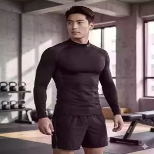 [매장정품] nike 프로 드라이 핏 피트니스 모크넥 긴소매 탑 M - 블랙화이트 / FB7909-010 1a6e41