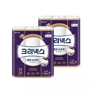 3겹 데코앤소프트 28MX24롤 2팩 두루마리 화장지 휴지 711986